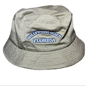 Tan, White, and Blue Hollywood Beach Florida Bucket Hat